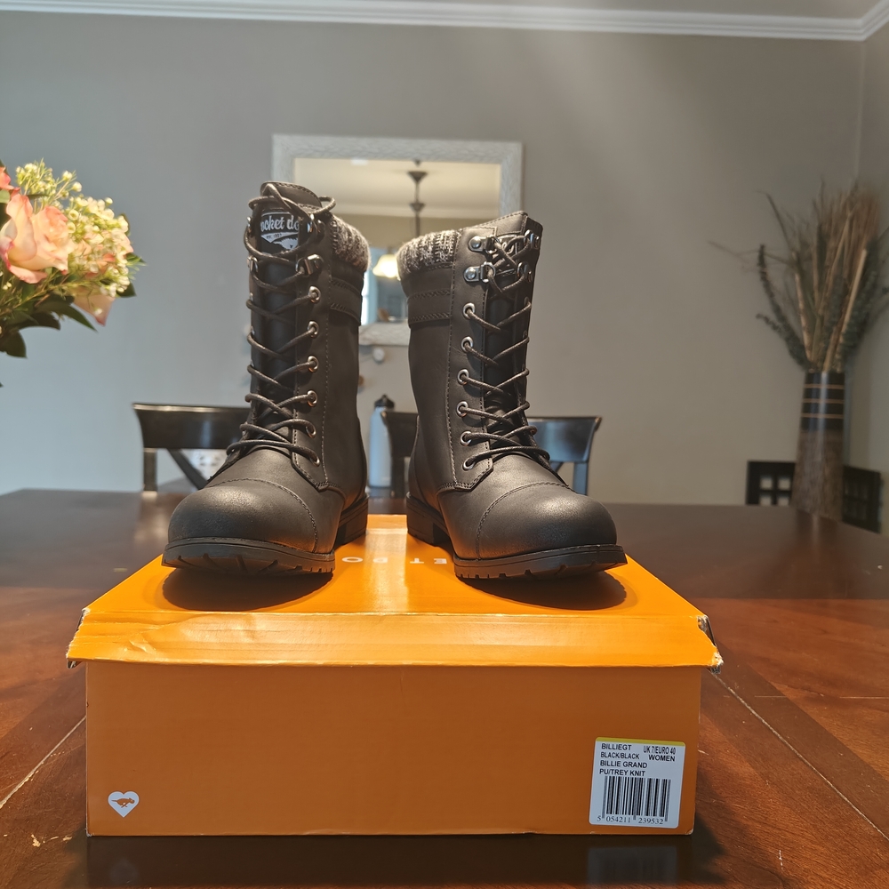 Rocket Dog Black Winter Boots with Fur Trim